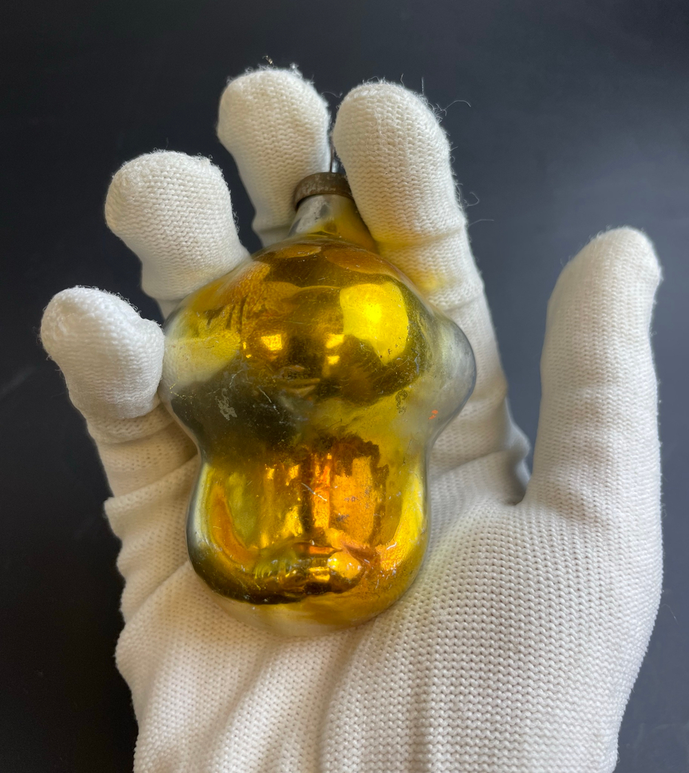 Ёлочная игрушка Обезьяна, мартышка, герои сказок, стекло, подвесная, винтаж СССР 1960-1980 гг