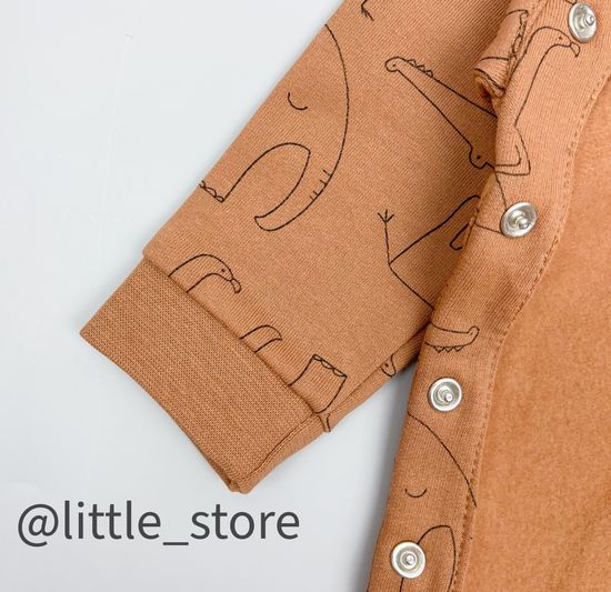 Джемпер из футера с начесом "Я родился" коричневый