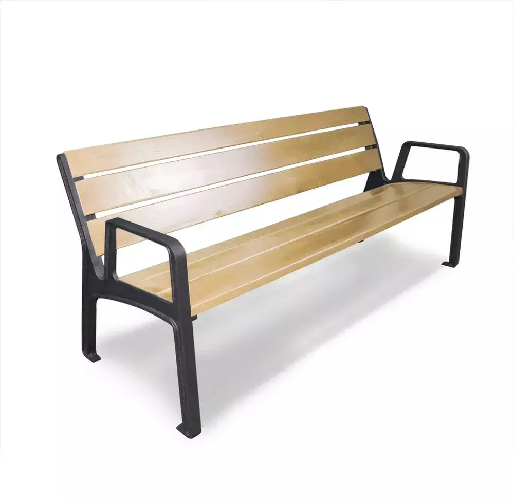 Скамейка чугунная "Экстра" сосна 1,8м, лак