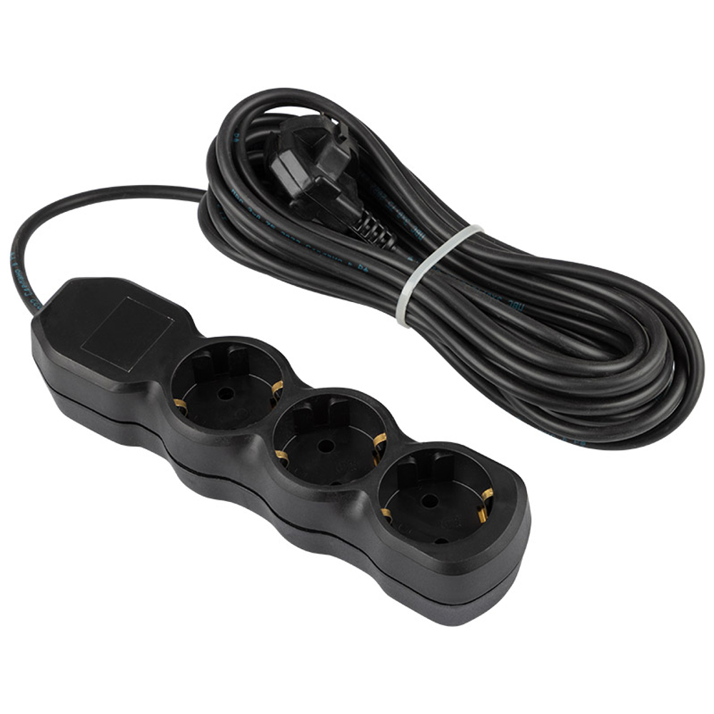 Удлинитель Engy "Гранд" 7м/3роз с заземлением (ПВС 3х0.75) черный