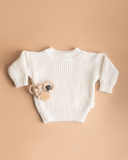 Джемпер вязаный Oversize Biniboo молочный
