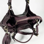 Женская сумка из натуральной винтажной кожи бордового цвета