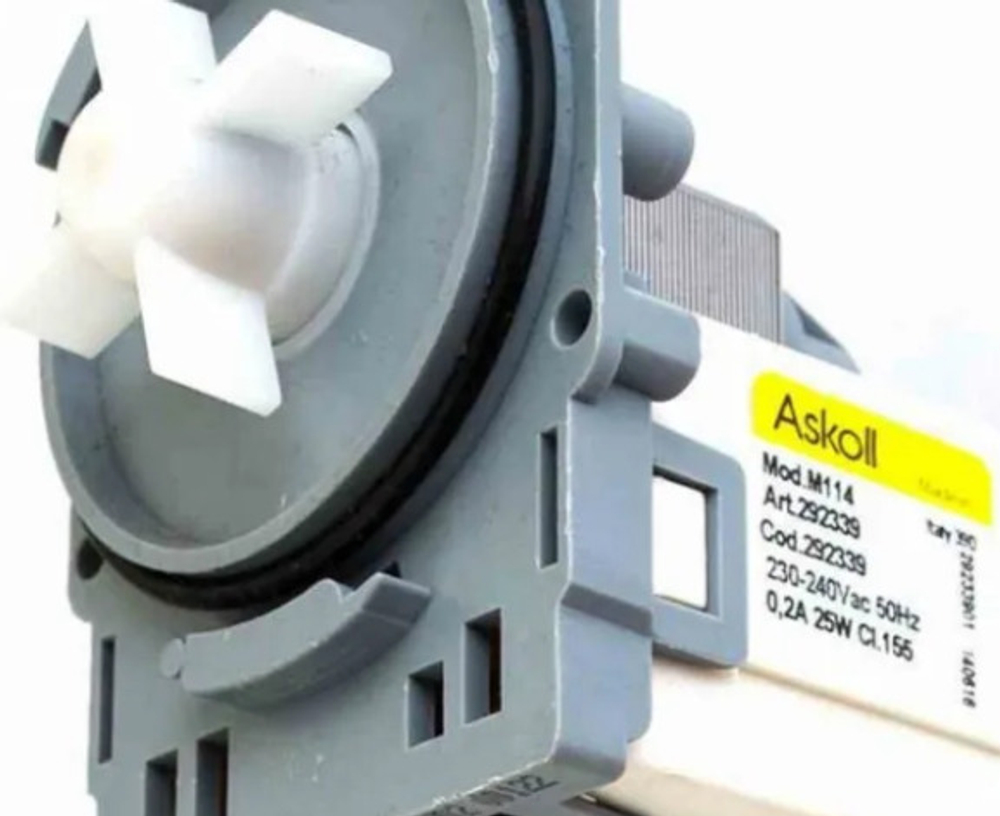 Насос стиральной машины ASKOLL 25W 3 защелки клеммы назад раздельно PMP004UN