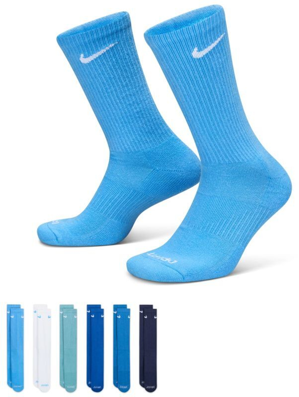 Теннисные носки Nike Everyday Plus Cushion Crew 6P - разноцветный