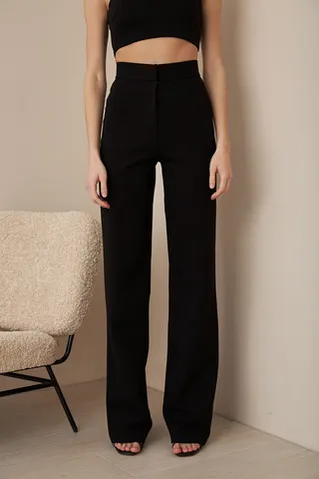 Брюки прямые из джерси черного цвета