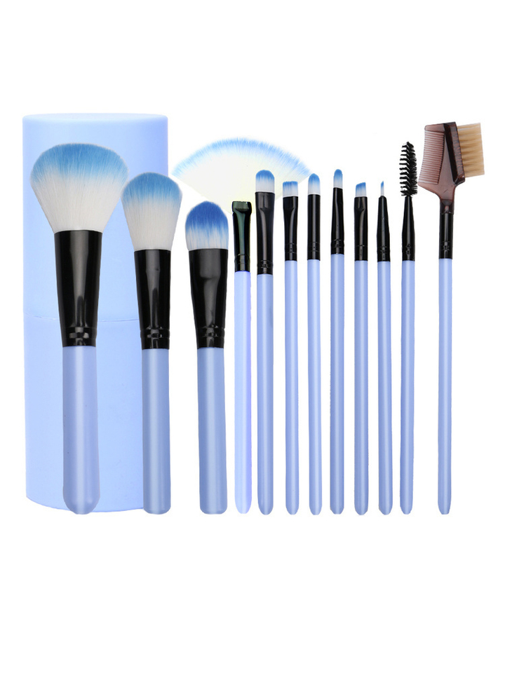 Набор кистей для макияжа в тубусе цвет голубой 12 шт