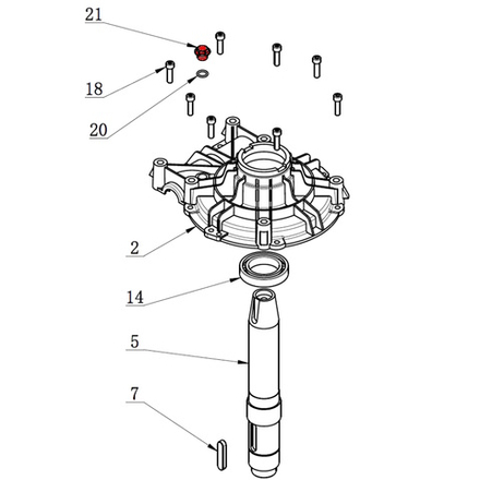 Болт корпуса редуктора V521, V524, V526, V526U, V624, V626, V626IT, V730