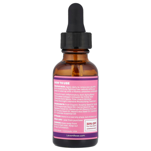 Leven Rose, Ночная сыворотка с шиповником, 30 мл (1 жидк. Унция)