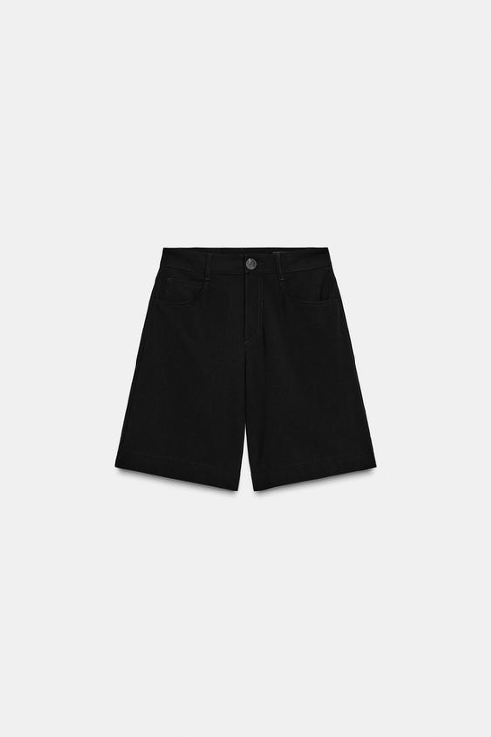 ZARА ДЛИННЫЕ БЕРМУДЫ КЛЕШ, ЧЕРНЫЙ