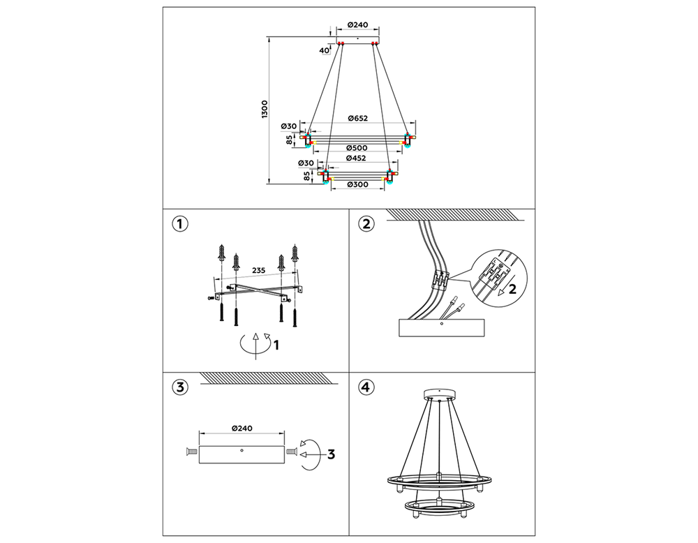 Ambrella Подвесной светодиодный светильник LineTech FL5544