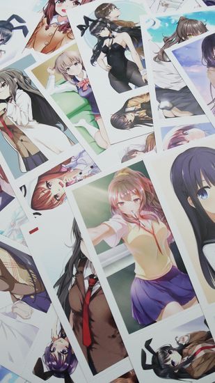 Набор открыток, карточек и наклеек "Этот глупый свин не понимает мечту девочки-зайки / Rascal Does Not Dream of Bunny Girl Senpai", 188 предметов