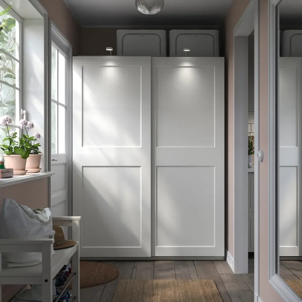 Пара рам раздвижных дверей - GRIMO IKEA/ ГРИМО ИКЕА, 150х201 см, белый