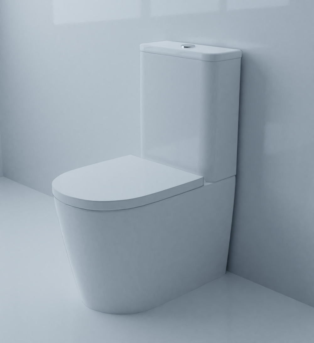Унитаз-компакт безободковый Azario Luana AZ-8593 с крышкой-сиденьем микролифт, белый