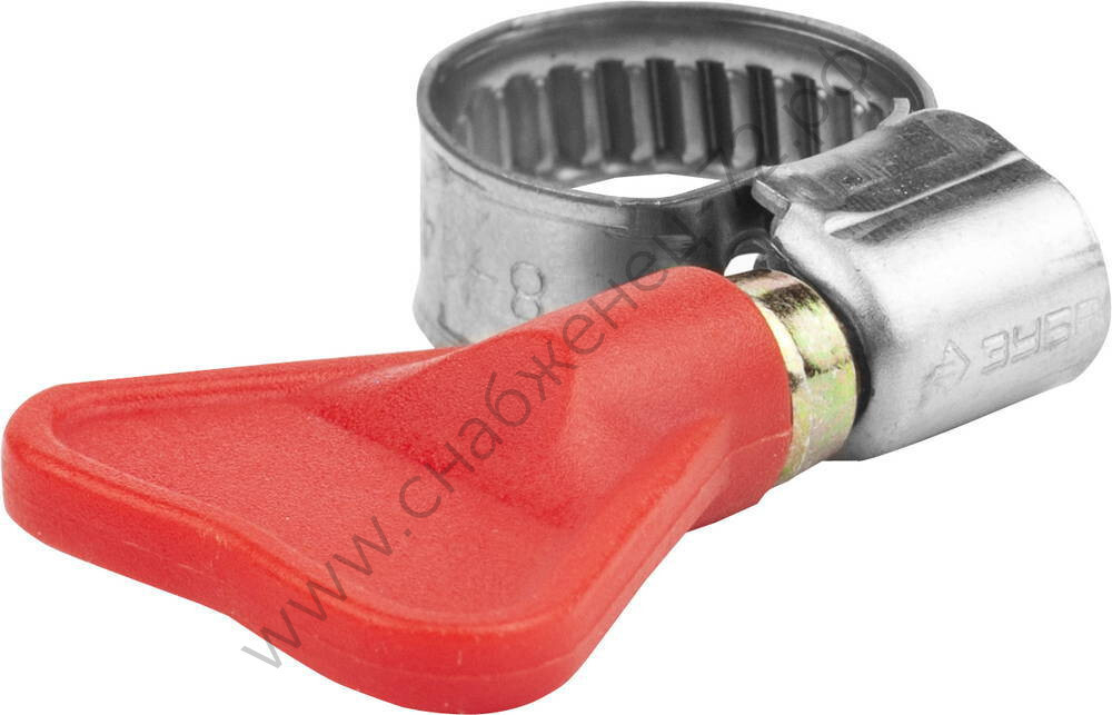 ЗУБР Бабочка 8-14 мм, накатная лента 9 мм, хомут нержавеющий, 2 шт, Профессионал (37835-08-14)