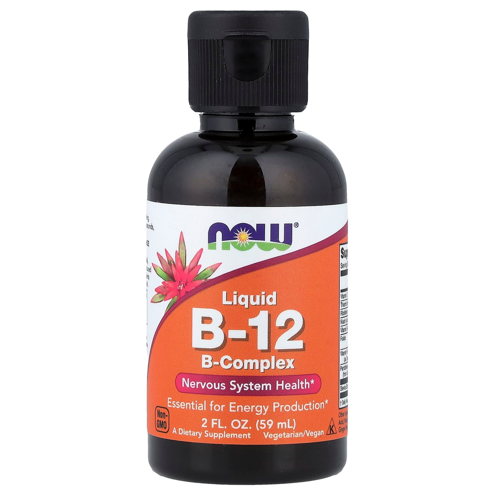 NOW Foods, Жидкий B-12, B-комплекс, 2 жидк. унц. (59 мл)