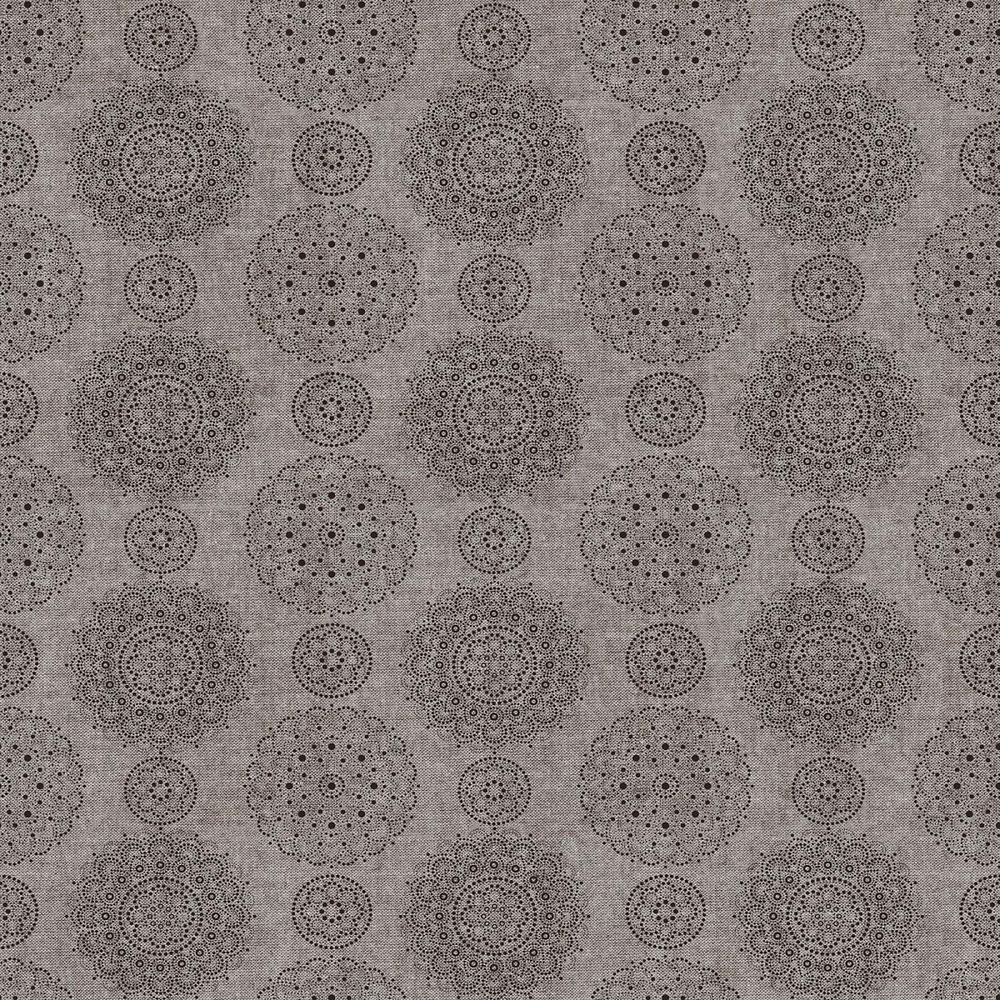 Ткань постельно-плательная Prival Пестроткань Тарелочки, тёмно-бежевый, 142г/м2, 1.5х1м