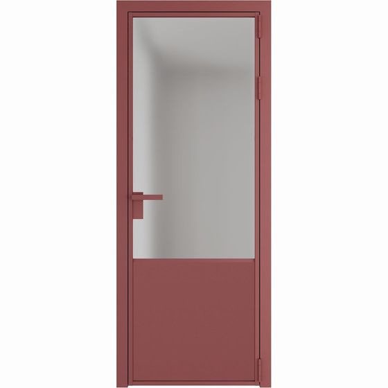 Алюминиевая дверь 19AG красный антрацит стекло матовое
