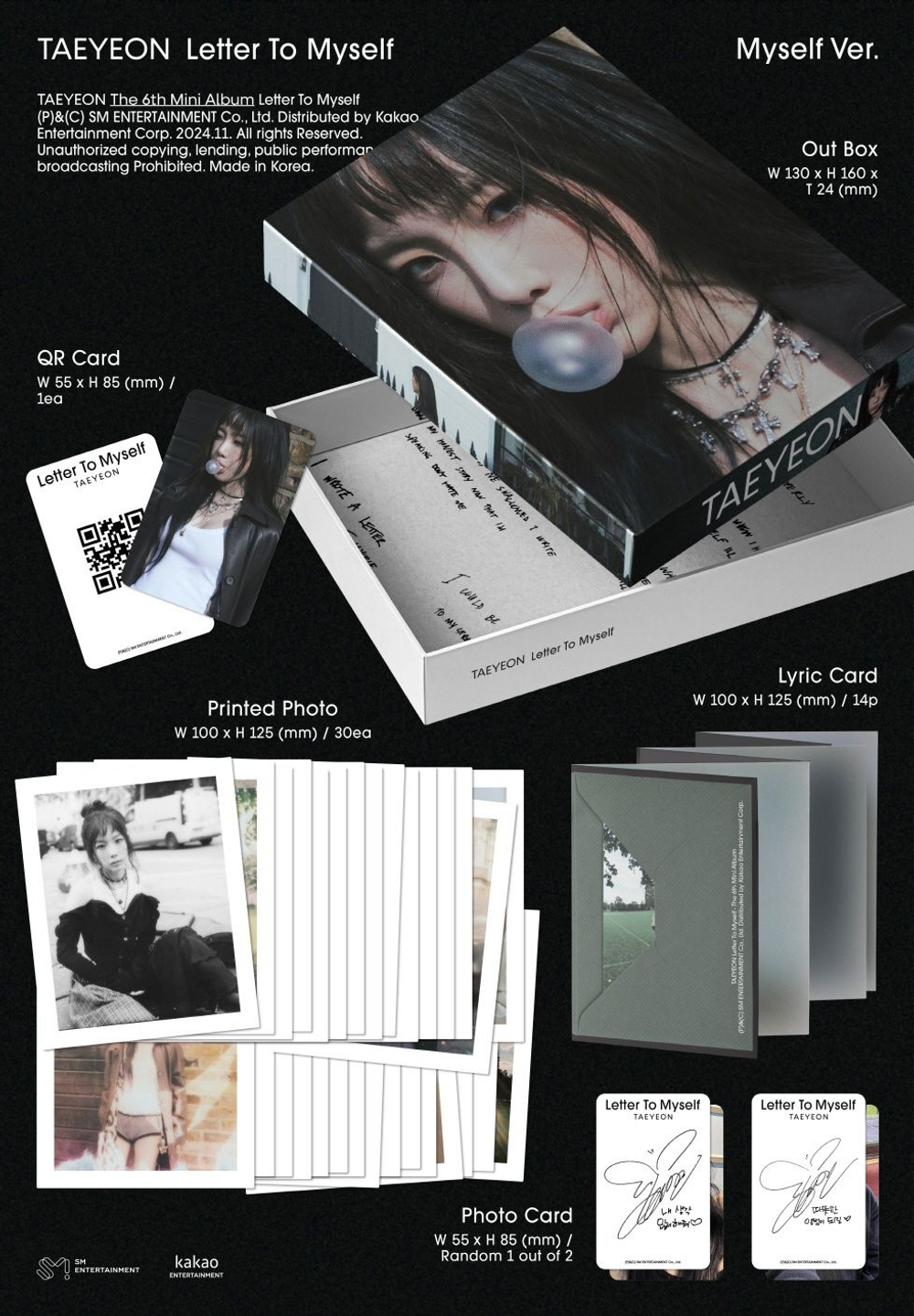 Альбом TAEYEON - Letter To Myself 6th Mini Album MYSELF (Smart Album) Version