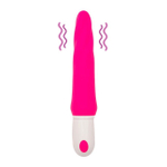 Розовый гибкий рельефный вибратор Sparta ( 9 режимов ) (Цвет: розовый с белым)