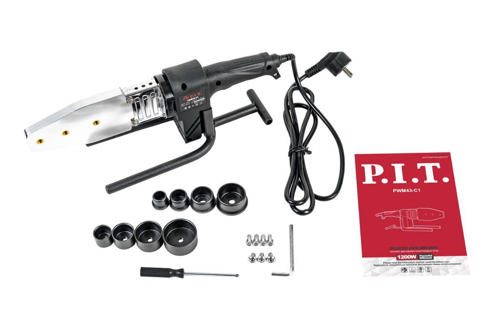 Паяльник для пл/труб  PWM43-С1 Мастер(1200Вт,t0-300°,нас.20,25,32,40мм,отв,кл,мет.кейс,стойка держ.)