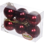 Новогодние шары 4 см (набор 6 шт) «Глянец», темный рубин