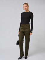 Брюки прямые замшевые