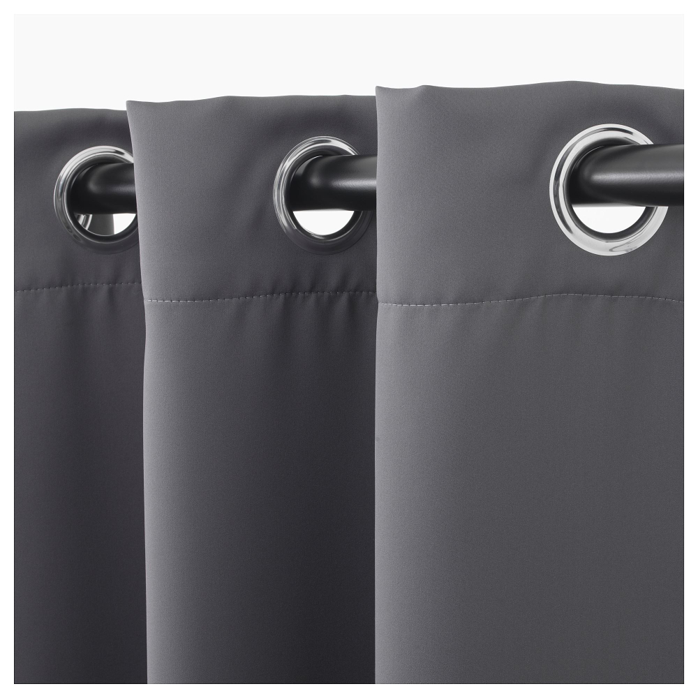 Комплект штор IKEA HILLEBORG (ХИЛЛЕБОРГ), Серый, 145x250 см, 2 шт
