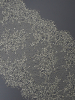 Кружево шантильи сливочное масло неэластичное ширина 22,5 см купон 2,9 м