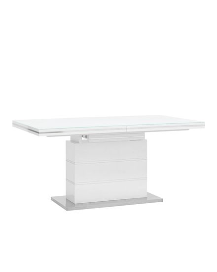 Стол обеденный Dorn раскладной 160-215*90 глянцевый белый