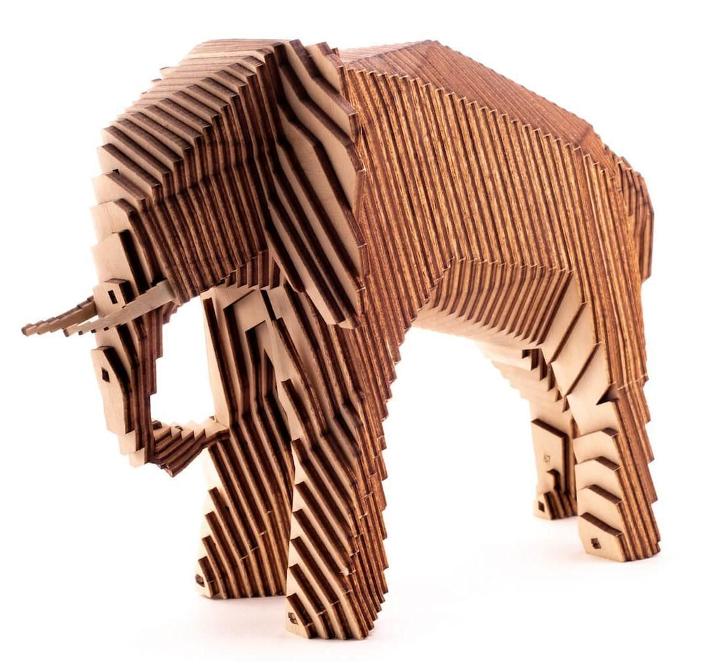 Деревянный конструктор UNIWOOD "Большой Слон"