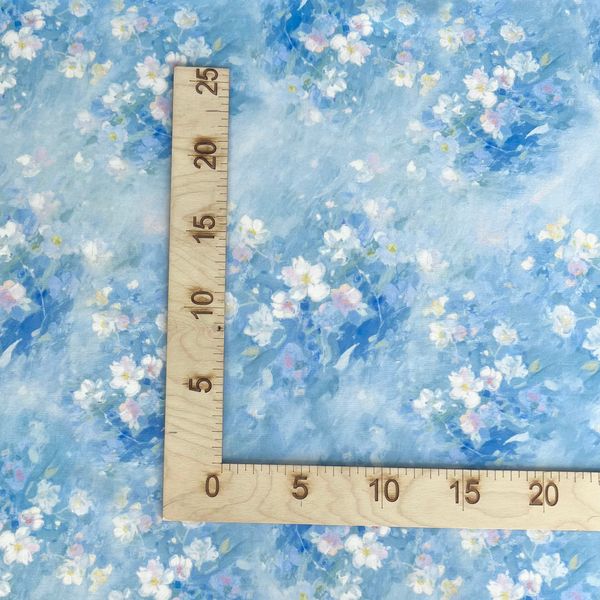 ЦВЕТОЧНЫЙ ВЕТЕР, ГОЛУБОЙ - 100% хлопок 2