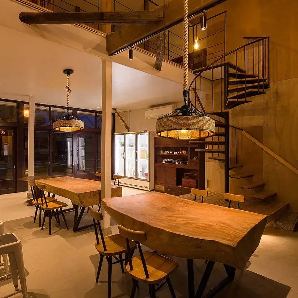 Натуральная веревочная лампа E27, ретро стиль