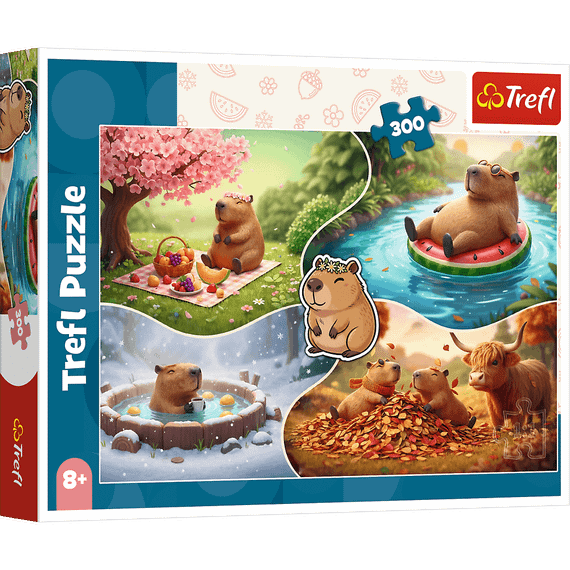 Pazl \ Puzzle \ Пазлы Puzzles - "300" - Four Seasons with Capybaras / Trefl