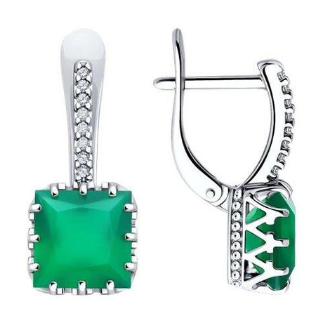 Серьги из серебра с агатами