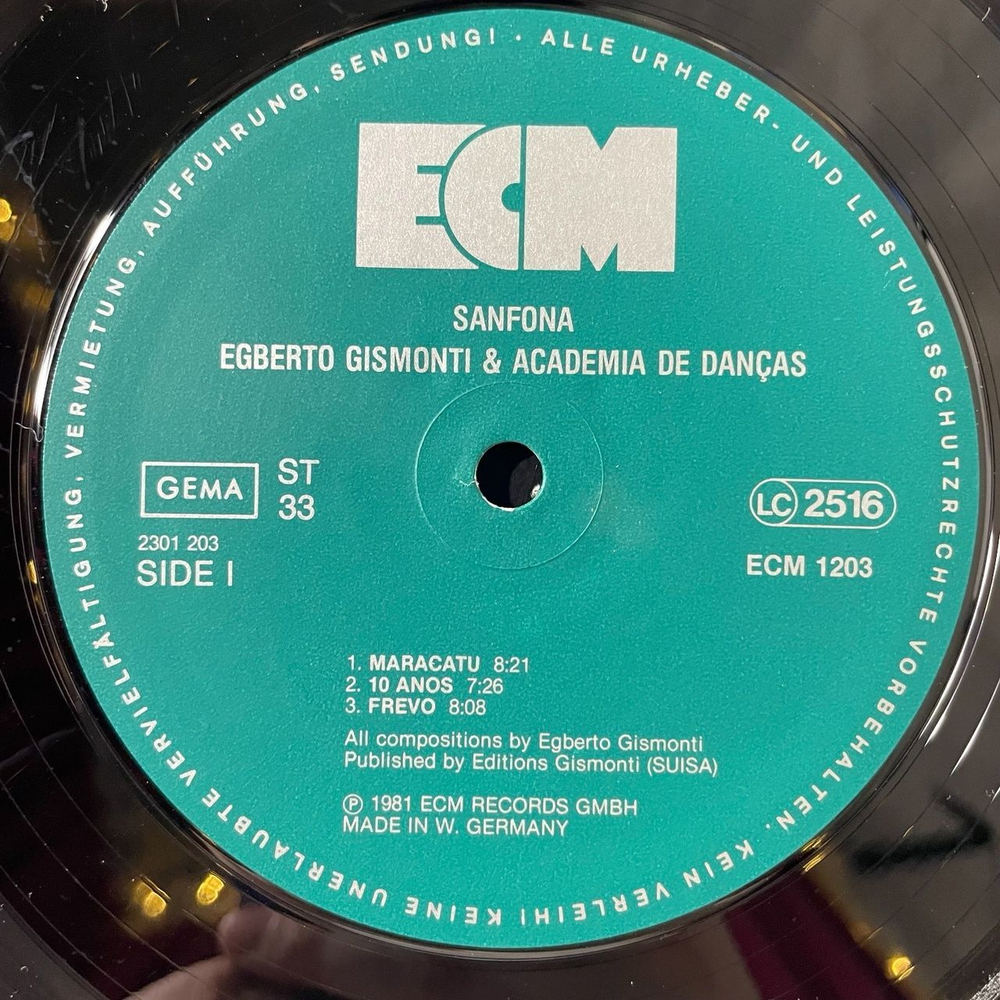 Винтажная виниловая пластинка LP Egberto Gismonti and Academia De Dancas Sanfona (Germany 1981) ECM Records