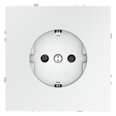 Розетка встраиваемая VOLTUM S70 с заземлением и защитными шторками, 16А, (белый матовый)