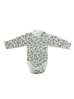 Боди длинный рукав на кнопках с антицарапками швы наружу из интерлока (100% хлопок) на рост 50см