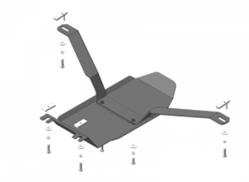 Защита Зад.Дифференциала. 3 мм, Сталь. для Cadillac SRX 2012-2016, Cadillac SRX 2009-2012 MOTODOR.13505