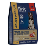 Корм для собак сухой BRIT PREMIUM Dog Adult Medium 3 кг для взрослых животных/с индейкой и телятиной