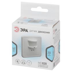 Датчик движения ЭРА MD 020 для дома инфракрасный 200Вт 9м