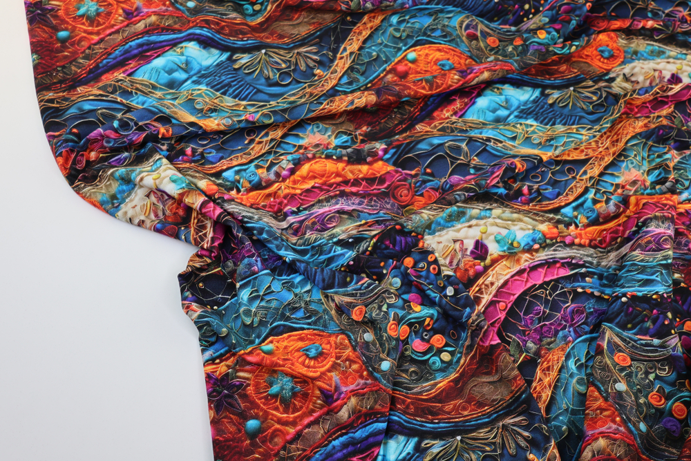 РАЗНОЦВЕТНЫЕ УЗОРЫ - Кулирка с лайкрой, компакт пенье (ДЖ72 Маша)