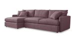 Диван с оттоманкой Стелф ЭКО Strong Plus 05 215*153*90 см, Бордовый Рогожка Еврокнижка Фиеста