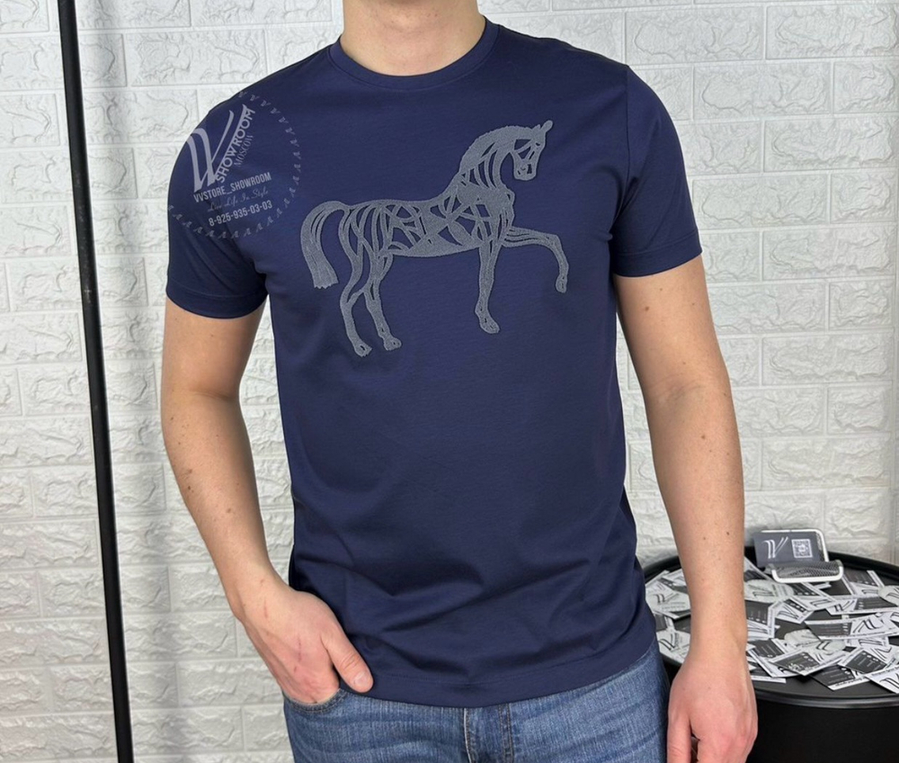 Футболка Hermes Blu премиум