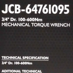 Ключ моментный 100-600Нм, 3/4'' JCB JCB-64761095
