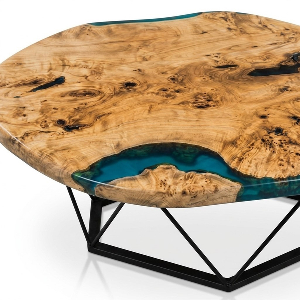 Стол свободной формы из капового тополя BIONIC 170