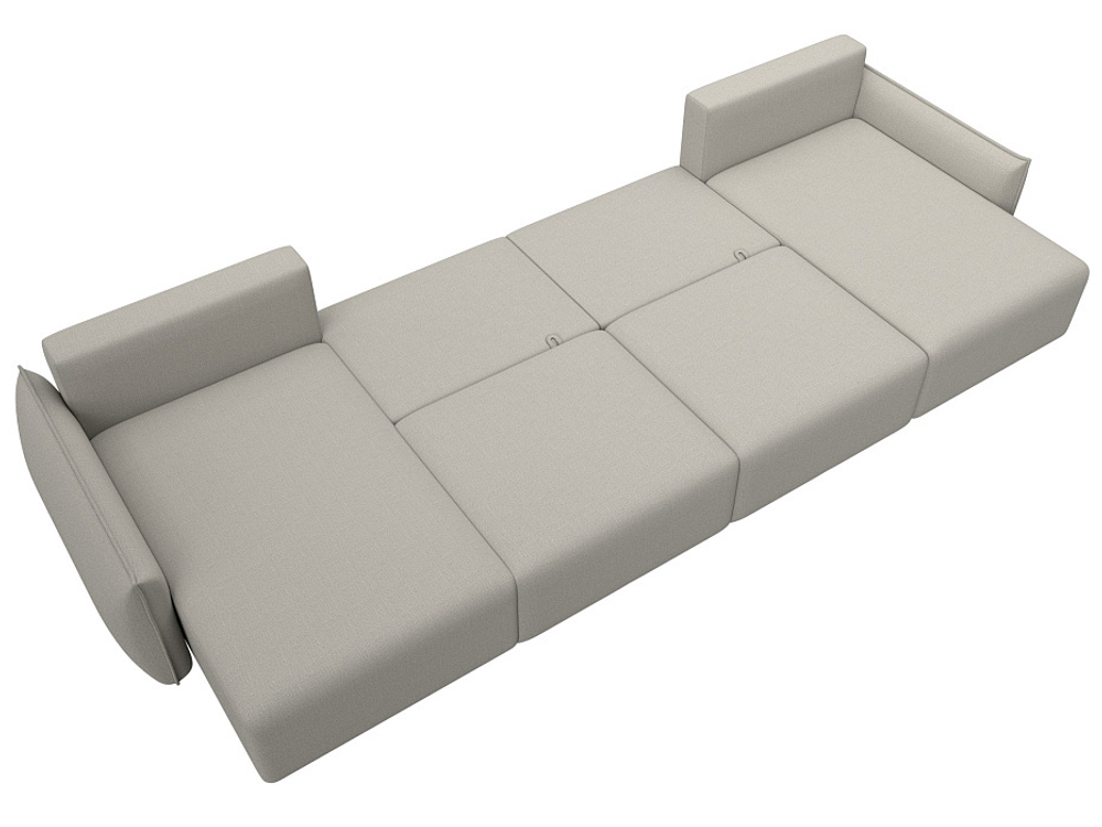 Диван П-образный Лига-051 НПБ Лонг РОГОЖКА Амур 02 бежевый