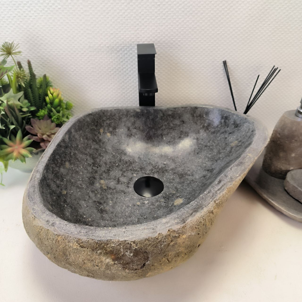 Раковина из речного камня RS-63415 (47*45*16) 0123