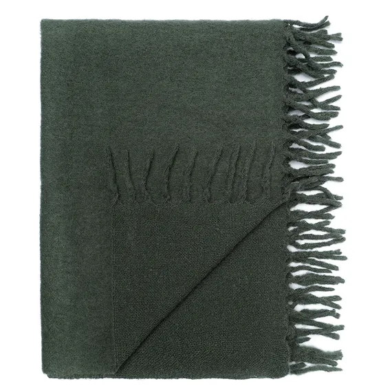 Плед мохеровый хвойно-зеленого цвета из коллекции essential, 130х180 см