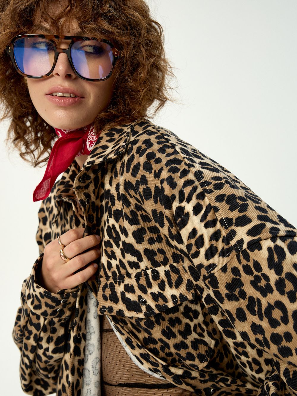 Рубашка Kraizy Stripes Leo Wild джинсовая леопардовая