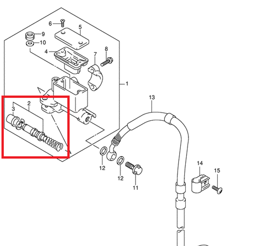 ремкомплект тормозного цилиндра Suzuki DR-Z400 DR200 DR250 69600-38810-000